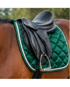 Tapis de selle en satin de luxe avec logo personnalisé, matelassé carré haute densité, respirant, tout usage, pour dressage anglais - Product Image 6