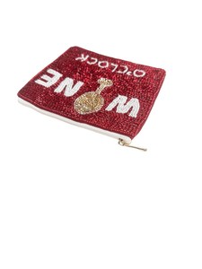 Monedero de cuentas TIMELESS CRAFT Wine O'Clock, cartera de lujo hecha a mano con cremallera, accesorio glamuroso para fiestas, elegante temática de cóctel - Product Image 2