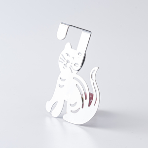 ตะขอแขวนประตูรูปแมวทำจากสแตนเลสสำหรับเก็บเสื้อผ้า หมวก และกระเป๋า - Product Image 2