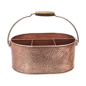 Bamboo Cutlery Holder With Handle 4 Compartment Utensil Organizer Kitchen Flatware <b>Storage</b> Box <b>Tabletop</b> Caddy - Product Image 5