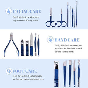 Scissors Manicure Pedicure Kit Set with Colorful Leather Bag Professional Nail Grooming Tools - Product Image 2