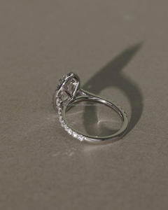 IGI/GIA Lab Grown Vintage 14K oro blanco boda/compromiso Unisex anillo corte diamante aniversario fiesta regalo con pera corte diamante - Product Image 3