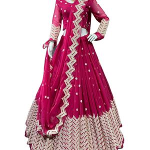 Dernière Designer Faux Georgette Broderie Séquence Travail Lehenga Choli par Fab Zone Vêtements Indiens et Pakistanais - Product Image 1