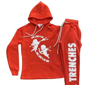 Venta al por Mayor de Conjuntos Deportivos Personalizados con Estampado Puff, Sudadera con Capucha y Pantalones Deportivos de Primera Calidad, Conjuntos Deportivos de Moda de Invierno, Ropa OEM - Product Image 1