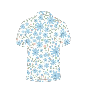 เสื้อโปโลพิมพ์ลายดอกไม้สีน้ำเงินสำหรับผู้ชาย แขนสั้น สวมใส่สบาย เหมาะสำหรับฤดูร้อน เล่นกอล์ฟ น้ำหนักเบา มีปก แฟชั่น - Product Image 1