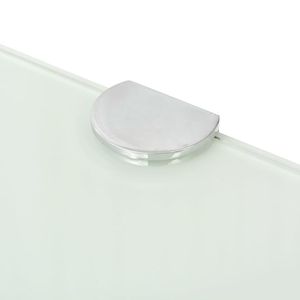 Piccolo Ripiano Angolare in Vetro Temperato Bianco, Mensola Triangolare da Parete e Espositore - Product Image 4