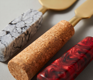 Modern <b>Cheese</b> <b>Knife</b> <b>Set</b> With Marble Resin Handles And Copper Blades Durable Dishwasher Safe For Kitchenware And Hotel Use - Product Image 2