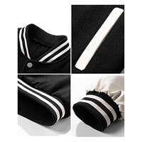 Jaket Varsity Pria Vintage Baseball Letterman Jaket Kancing Warna Blok Bomber Streetwear Kasual Kampus Retro Atletik