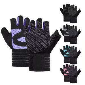 Innovative Half Finger Neoprene Fitness Gloves-Durable Ergonomic Shape Adjustable Wrist <b>Strap</b> Comfortable Hand Palm Protection - Product Image 2