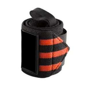 Muñequeras Deportivas con Rayas Negras y Naranjas, Cierre de Velcro para un Ajuste Seguro, Equipo de Levantamiento Profesional para Atletas, Personalizables - Product Image 3