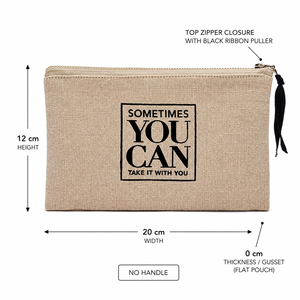 Custom Natural JUCO Jute Cotton Cosmetic Makeup Pouch Bag Foam Lined Zipper Ribbon <b>Puller</b> 20x12 cm Wholesale OEM Private Label - Product Image 3