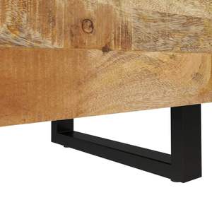 Table de chevet compacte en bois de manguier massif noir et fer naturel - Product Image 6