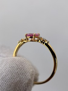 แหวนพลอยไพลินสีชมพู พลอยไพลินธรรมชาติ แหวนหมั้น เงินแท้ 925 ชุบทอง 14K แหวนพลอยไพลินสีชมพูสำหรับคนรัก - Product Image 6