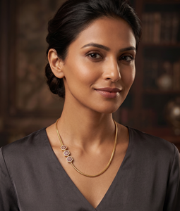 Divyoro Gold Plated Rope <b>Chain</b> Necklace with Hexagon Cubic Zirconia Pendant Women's Ethnic Party Fashion Jewelry - Product Image 3