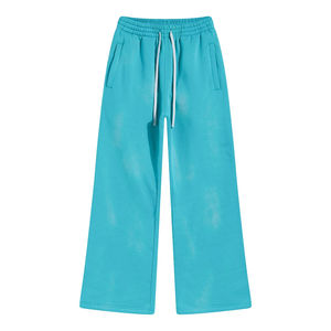 Pantalon décontracté délavé à l'acide, impression sérigraphiée personnalisée, survêtement vieilli, pantalon de survêtement évasé à cordon, pantalon de survêtement vintage délavé à l'acide pour homme - Product Image 2