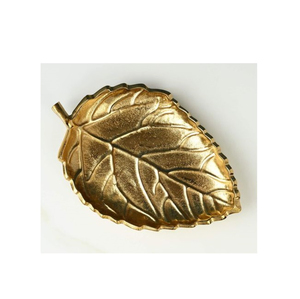 Leaves Shape Aluminum Serving Dish Silver Finish Food Serving Dish Home Kitchenware Tabletop Dry Fruit Snacks Dish - Product Image 3