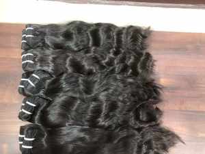 Cabello Remy Virgen Sin Procesar de Exportación, la Mejor Calidad, Cabello Humano Virgen Indio de un Solo Donante, Negro Azabache, Ondulado Natural, Doble Trama a Máquina, 100g - Product Image 2