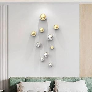 Minimalist <b>Wall</b> Accents Aluminum Metal Circular <b>Decorative</b> Hanging Balls Irregular - Product Image 4
