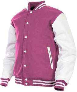 Chaqueta Varsity con Logotipo Personalizado, Mangas de Cuero, Bordado, Chaqueta Varsity Vintage, Abrigo Grueso de Forro Polar para Hombre y Mujer - Product Image 4