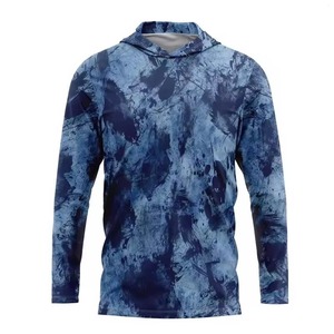 Chemise de pêche à manches longues pour homme UPF 50, séchage rapide, imprimé camouflage bleu, pull-over, vêtements d'extérieur - Product Image 1