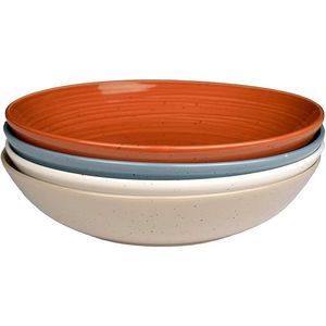 Set di 4 Ciotole per Pasta in Gres Stoneware Sango Siterra Painter's Palette con Smalto Reattivo Effetto Terra - Ciotole Assortite per Servire la Pasta - Product Image 1