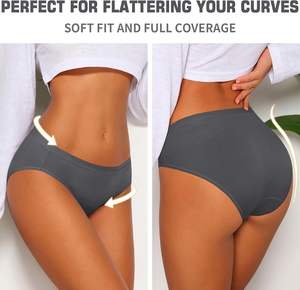 กางเกงชั้นในบิกินี่เอวต่ำสำหรับผู้หญิง เนื้อผ้านุ่มเนียน ยืดหยุ่นได้ดี เป็นมิตรต่อสิ่งแวดล้อม สวมใส่สบาย ปกปิดเต็มที่ เหมาะสำหรับใช้ในชีวิตประจำวัน - Product Image 3