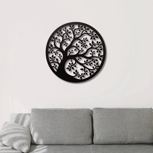 Art mural extérieur moderne en fonte de fer noir, design de portrait circulaire personnalisé - Product Image 2