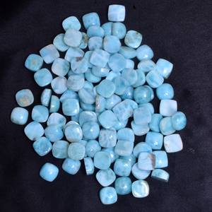 Lote de Cabujones Cuadrados Lisos de Larimar Azul AAA+ de 10 mm, Larimar Natural, Piedras Preciosas Sueltas Semipreciosas para la Fabricación de Joyas - Product Image 4