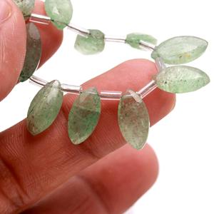RAY FINE ORNATES ABBS028 Perles de pierres précieuses ovales en aventurine verte, certifiées par un tiers, pour la fabrication de bijoux - Product Image 1