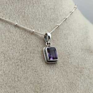 Sterling Silver <b>Amethyst</b> Pendant Handmade February Birthstone Purple Gemstone Pendant Elegant Jewelry Gift For Women - Product Image 5