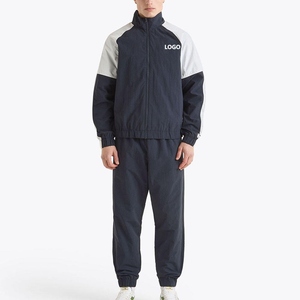 Custom Logo Men Winter Tracksuit Set Slim Fit <b>Polyester</b> Sportswear Long Sleeve Jacket <b>Jogger</b> Sweatpants - Product Image 1
