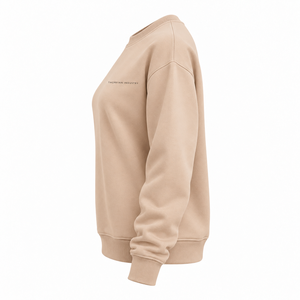Sudadera de mujer con logo impreso en DTF, color sólido, hombros caídos, estilo streetwear, OEM, calidad premium, 100% algodón, personalizada. - Product Image 2
