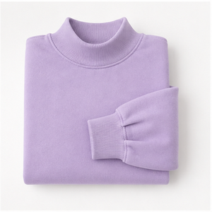เสื้อสเวตเชิ้ตคอเต่าผู้หญิงสีลาเวนเดอร์ แขนทรงบอลลูน รุ่นครอป WSS-0016 - Product Image 5
