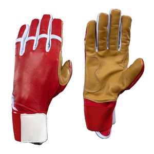 Gants de frappeur de baseball en cuir de qualité supérieure, manchette courte, fermeture auto-agrippante, durables, séchage rapide, respirants, pour main gauche, usage adulte - Product Image 1