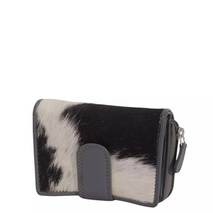 Producción de fábrica y venta al por mayor billetera personalizada pelo de vaca en billetera de Cuero billeteras casuales para mujeres - Product Image 4
