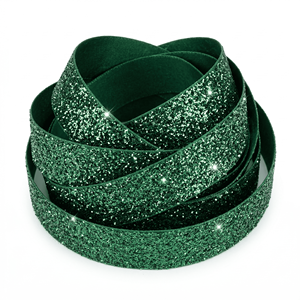 Wholesale Glitter Ribbon Manufacturer 25mm Green Decorative Ribbon forPackaging Crafts Handmade Projects Gift Bow Making Premium - Product Image 2