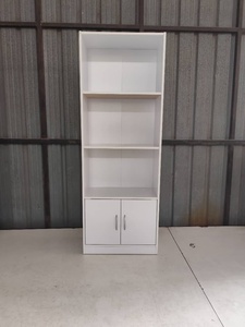 Meuble de rangement moderne 1731 Combo Showcase, bibliothèque à 3 niveaux avec étagères ouvertes, armoire de rangement en bois, placard blanc à 2 portes - Product Image 3