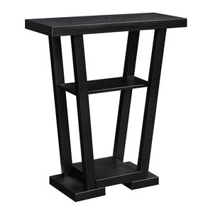 Table console moderne en fer avec base inclinée et étagères ouvertes pour salon d'appartement - Product Image 5