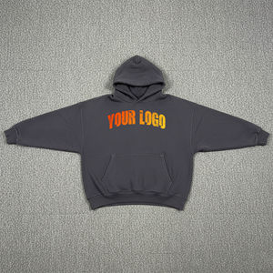 Sweat-shirts à capuche épais en molleton de haute qualité pour hommes, 580 grammes, 100 % coton, coupe oversize, logo brodé personnalisé, effet délavé - Product Image 1