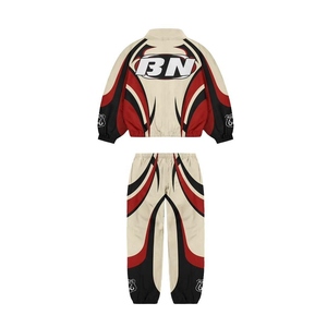 Ensemble de survêtement en nylon coupe-vent pour homme, 100% coton, personnalisé OEM, avec fermeture éclair, imprimé par sublimation, ensemble deux pièces pour l'hiver - Product Image 2