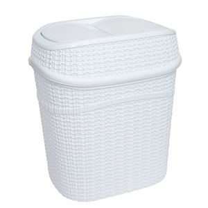 2-Pack 9.5L Plastic Sailor Knot <b>Swing</b> Top Waste <b>Bin</b> White - Product Image 2