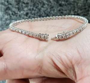 Pulsera de Diamantes Ovalados de 5.50CT Cultivados en Laboratorio, Oro Blanco de 18K, Chapado en Rodio, Certificado IGI, Joyería Fina de Lujo para Mujer, Alta Demanda - Product Image 1