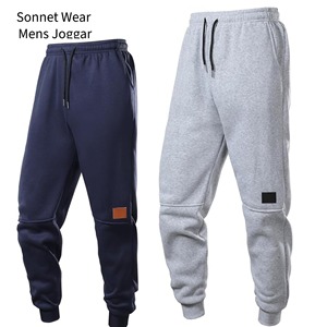 Pantalon de survêtement décontracté pour homme à séchage rapide, motif croisé, 100 % coton, teint en pièce, taille élastique, poches - Product Image 6