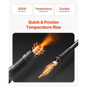 Stazione di Rilavorazione ad Aria Calda Digitale 2-in-1 da 820W con Saldatore USB 5V e Ricarica USB 5V - Product Image 3