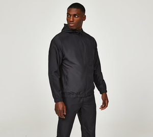 Men's Black Hooded <b>Knitted</b> Tracksuit <b>Set</b> Casual Autumn Wear 100% Polyester Quick Dry Solid Color Long Sleeve Pants Outfit - Product Image 3