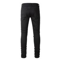 Pantalon en jean droit taille mi-haute pour homme, en mélange de coton confortable, délavé à la pierre, style streetwear tendance, décontracté et d'extérieur, vente en gros et personnalisable