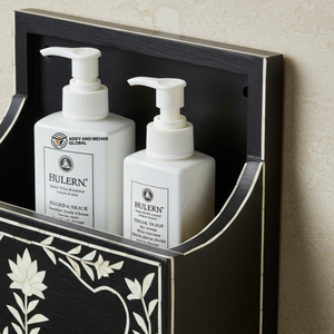 ชั้นวางของในห้องน้ำแบบมินิมอลสีดำลายกระดูก – โซลูชันการจัดเก็บติดผนังสุดหรู ชั้นวางของในห้องน้ำลายกระดูกสีดำดีไซน์เนอร์ - Product Image 4