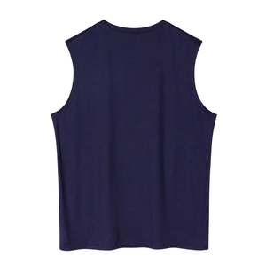 <b>Mens</b> Navy Blue Sleeveless Tank Top Casual Crew Neck Sports <b>Vest</b> Relaxed Fit Gym Workout Fitness Training Summer Athletic Wear - Product Image 3