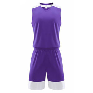 Ensembles d'uniformes de basketball pour hommes adultes, 100% polyester respirant, grande taille, haute qualité, manches courtes, couleurs personnalisables - Product Image 4