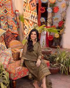 Traje Salwar Kameez para Mujer, Estilo Pakistaní, de WS International, Corte Regular Informal, para Fiestas, Bodas, Playa, Secado Rápido, Sin Arrugas - Product Image 1